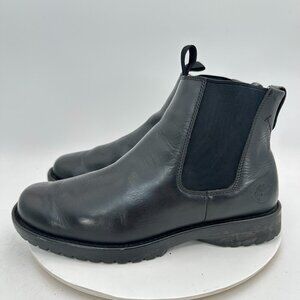 Timberland Men Size 11M Black Leather Side Elastic Pull On Chelsea Boot